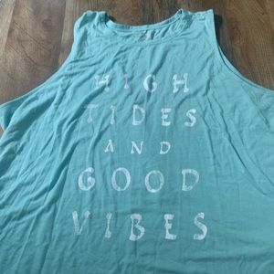 A blue tank top gold for summer and lightweight